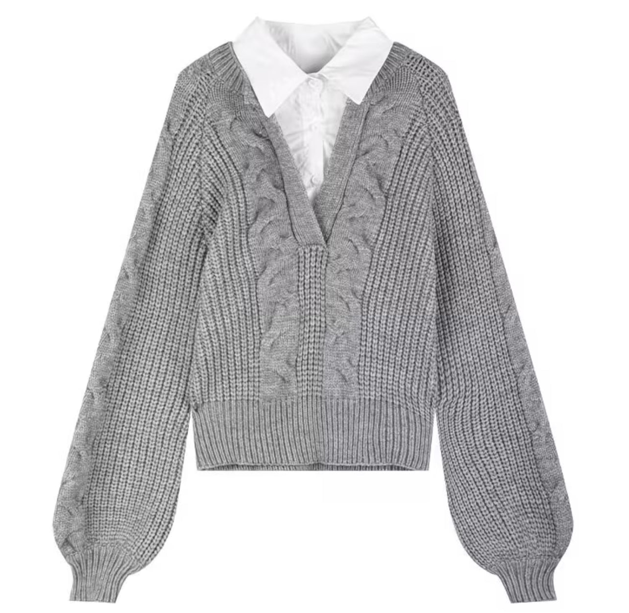 Women’s Shirt Collar Sweater – Elegant Autumn & Winter Casual Knit Pullover