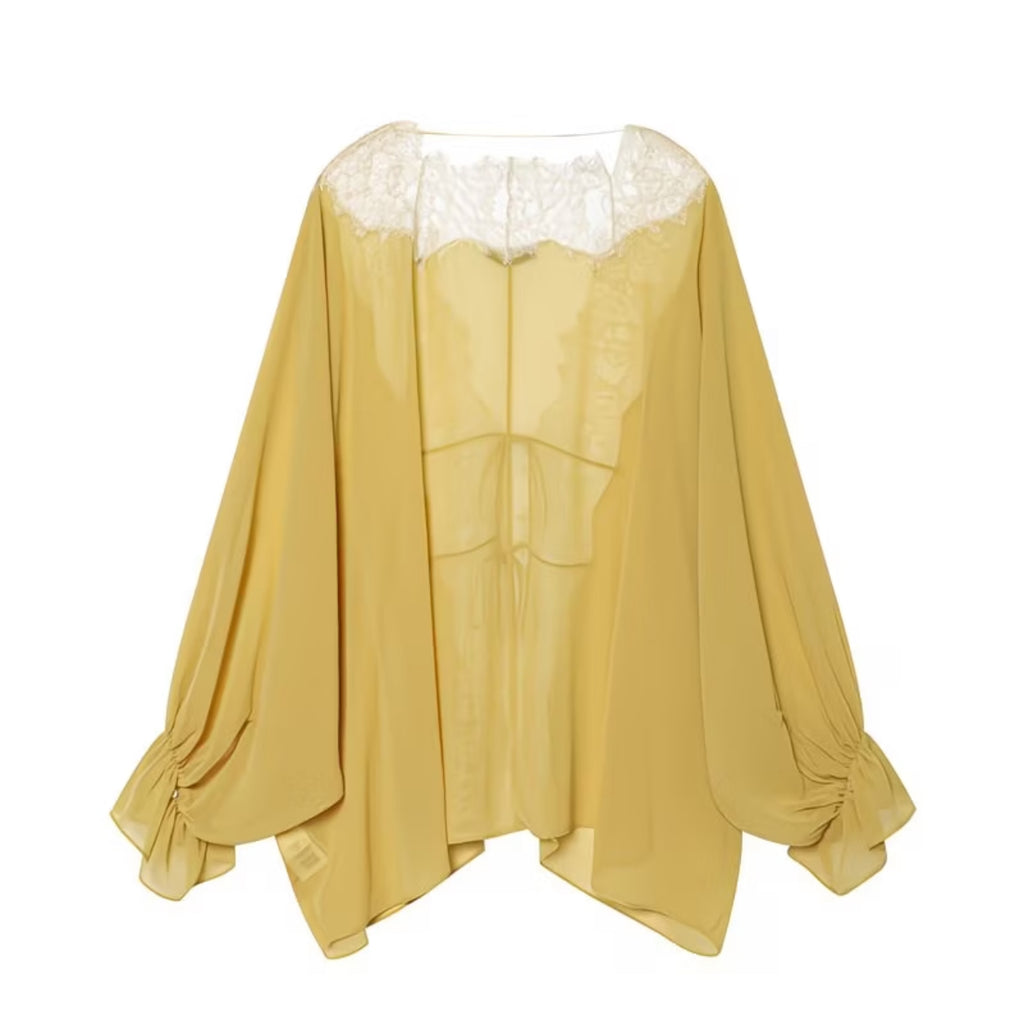 Women's Eyelash Knit Lace V-Neck Cardigan with Front Tie & Batwing Sleeves – Lightweight Beach Cover-Up