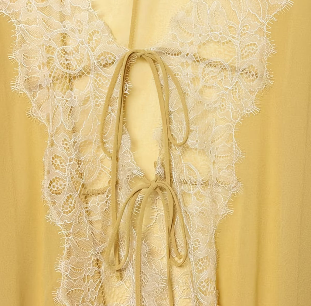 Women's Eyelash Knit Lace V-Neck Cardigan with Front Tie & Batwing Sleeves – Lightweight Beach Cover-Up