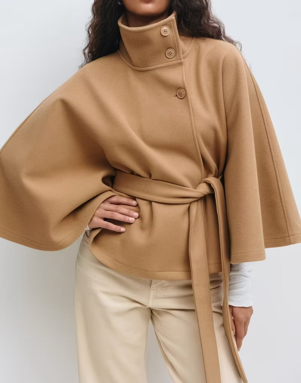 The Cabe Belted Cape Trench Coat