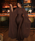 Seraphina Chocolate Cape Maxi Dress