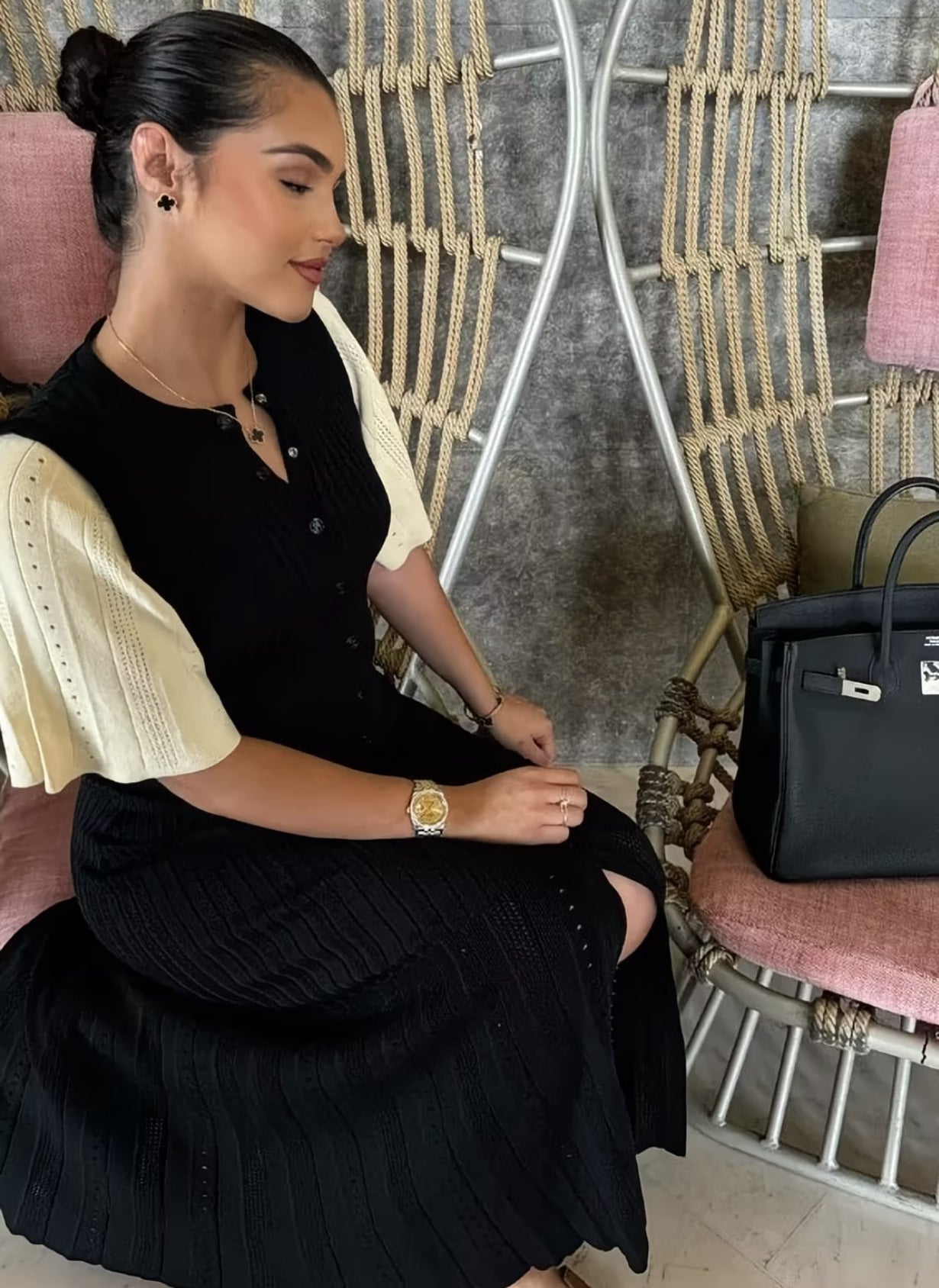 Short Sleeve Button-Front Midi Dress