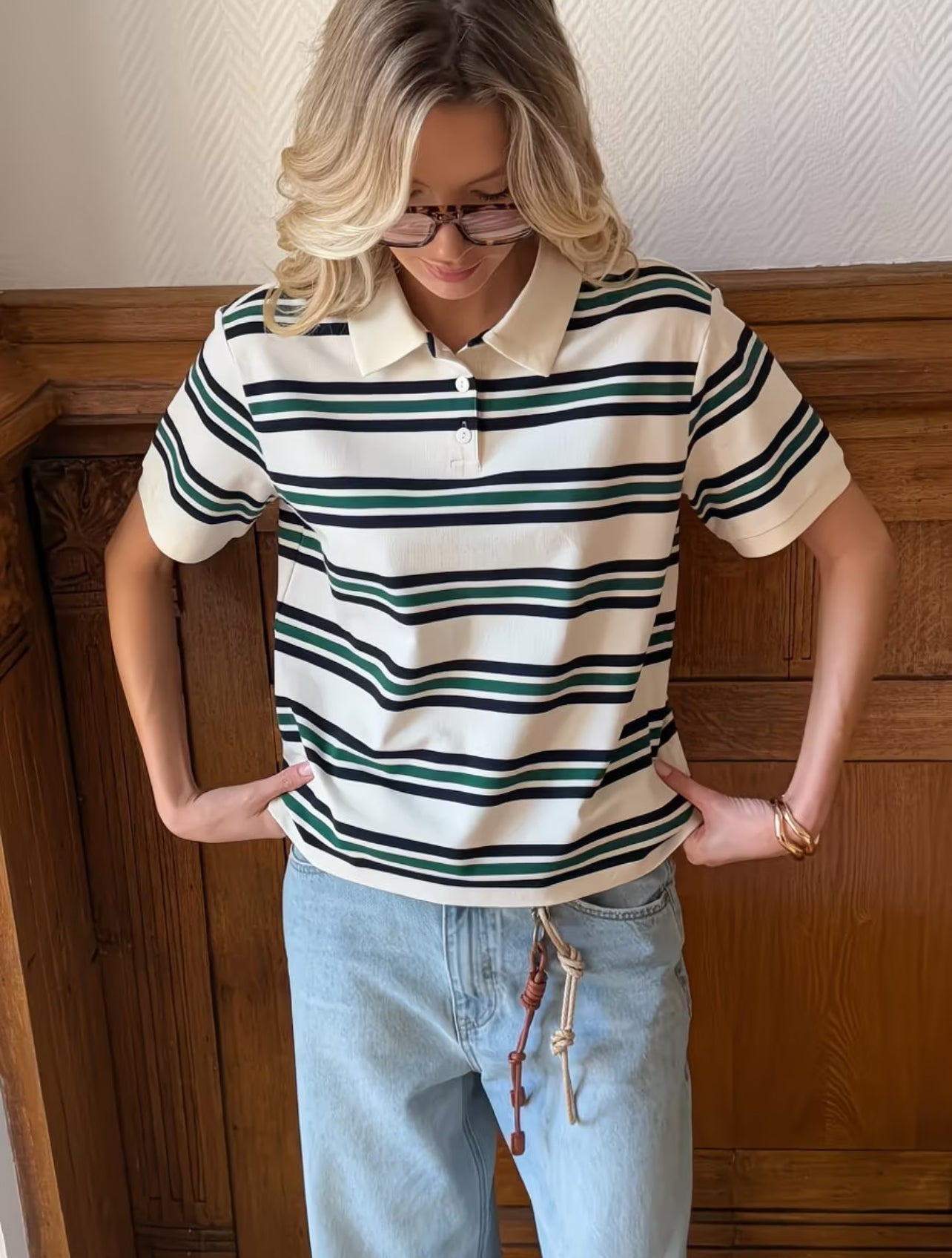 Vintage Stripe Knit Polo