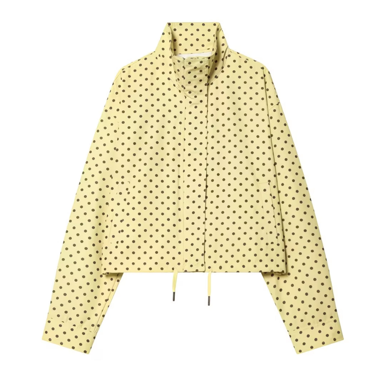 Elegant Polka Dot Full-Zip Jacket & Shorts 2-Piece Set – Stylish Spring, Summer & Autumn Outfit