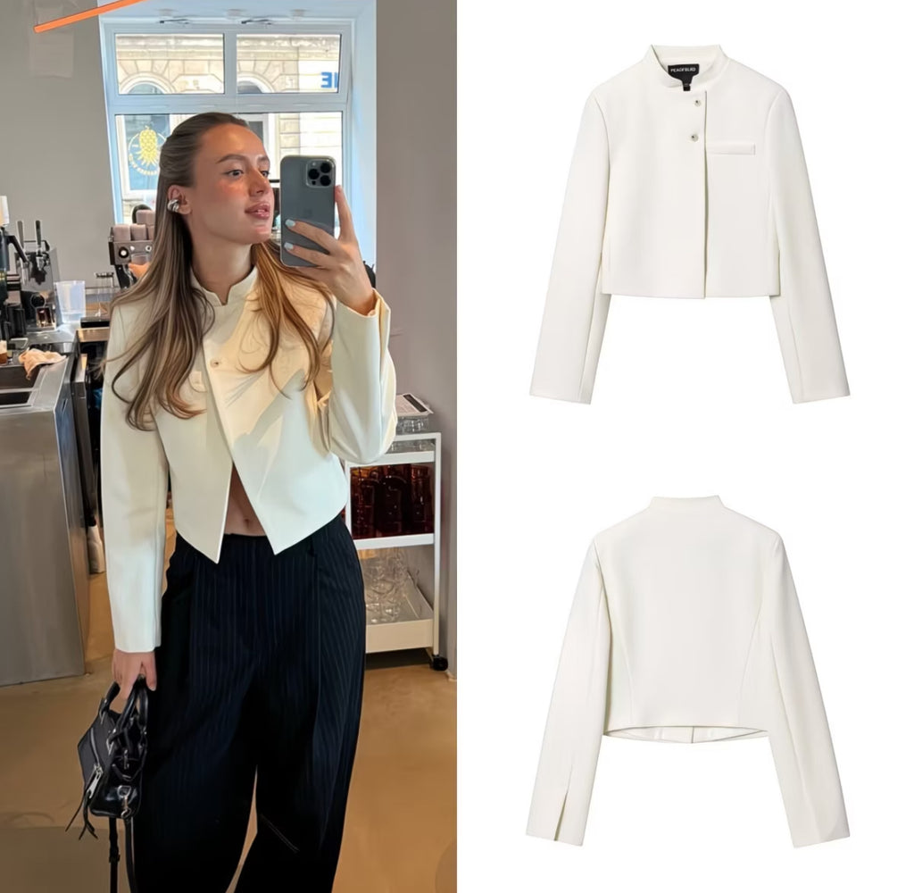 The Élan Cropped Blazer – Ivory