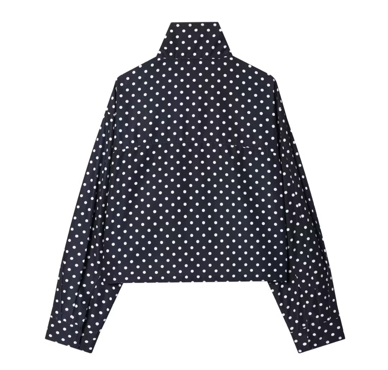 Elegant Polka Dot Full-Zip Jacket & Shorts 2-Piece Set – Stylish Spring, Summer & Autumn Outfit