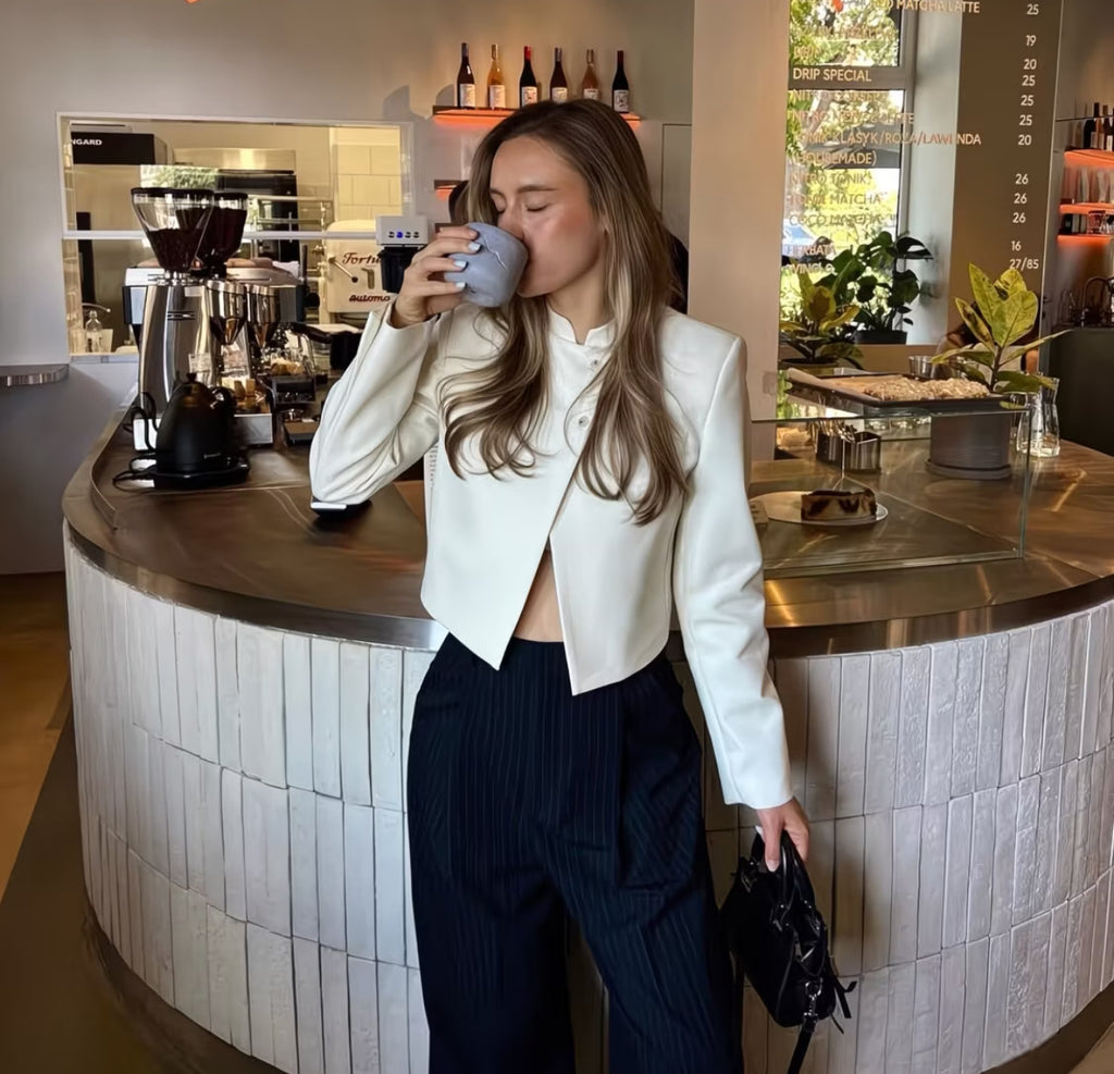 The Élan Cropped Blazer – Ivory