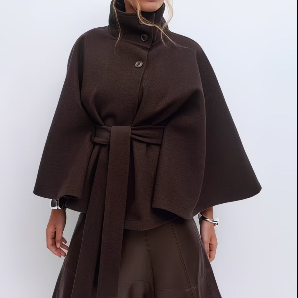 The Cabe Belted Cape Trench Coat