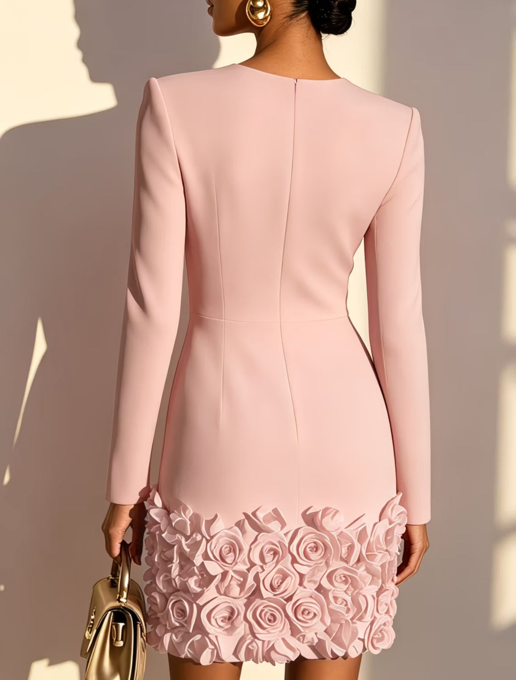 Women's Short Sleeve Dinner Dress – Elegant Midi Evening Dress