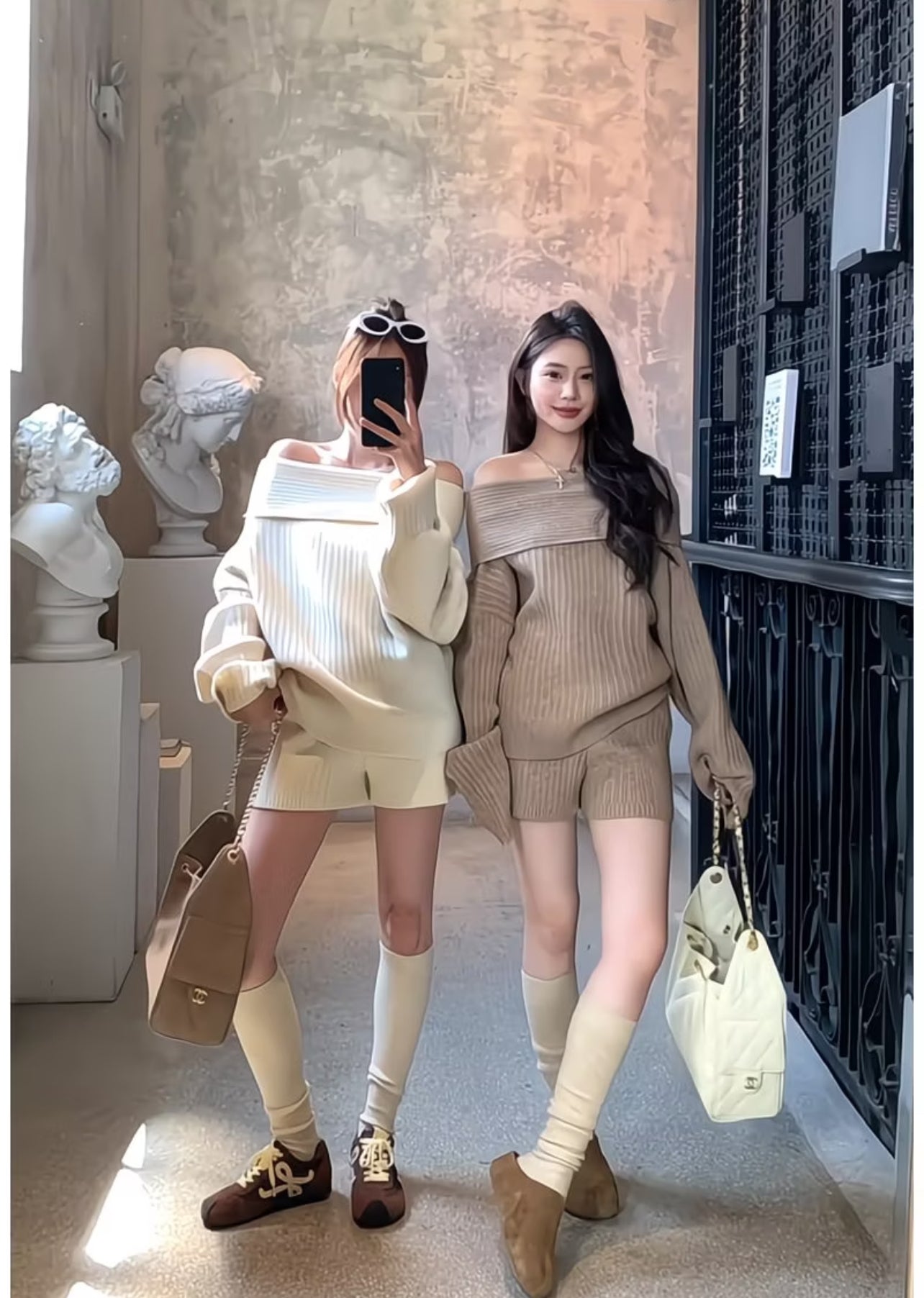 Luna Luxe Off-Shoulder Knit Lounge Set