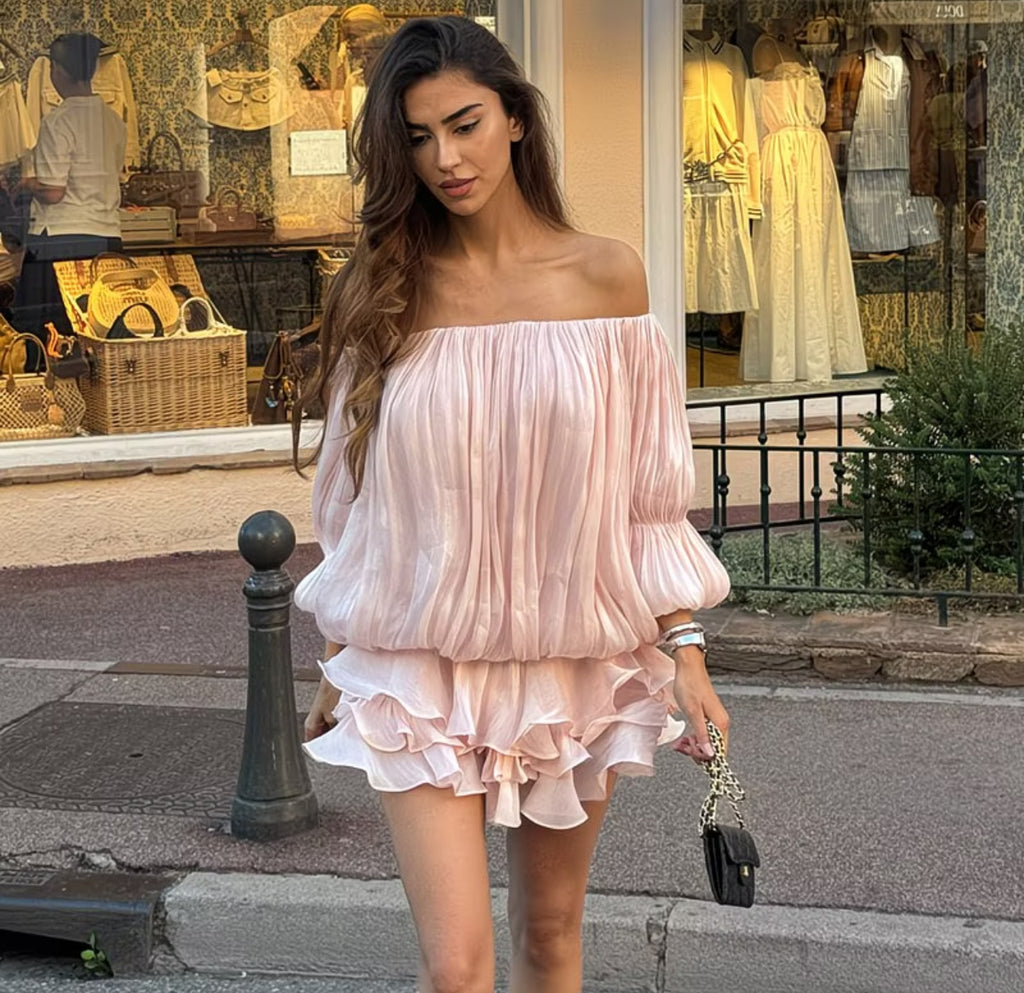 Isla Off-Shoulder Ruffle Mini Dress