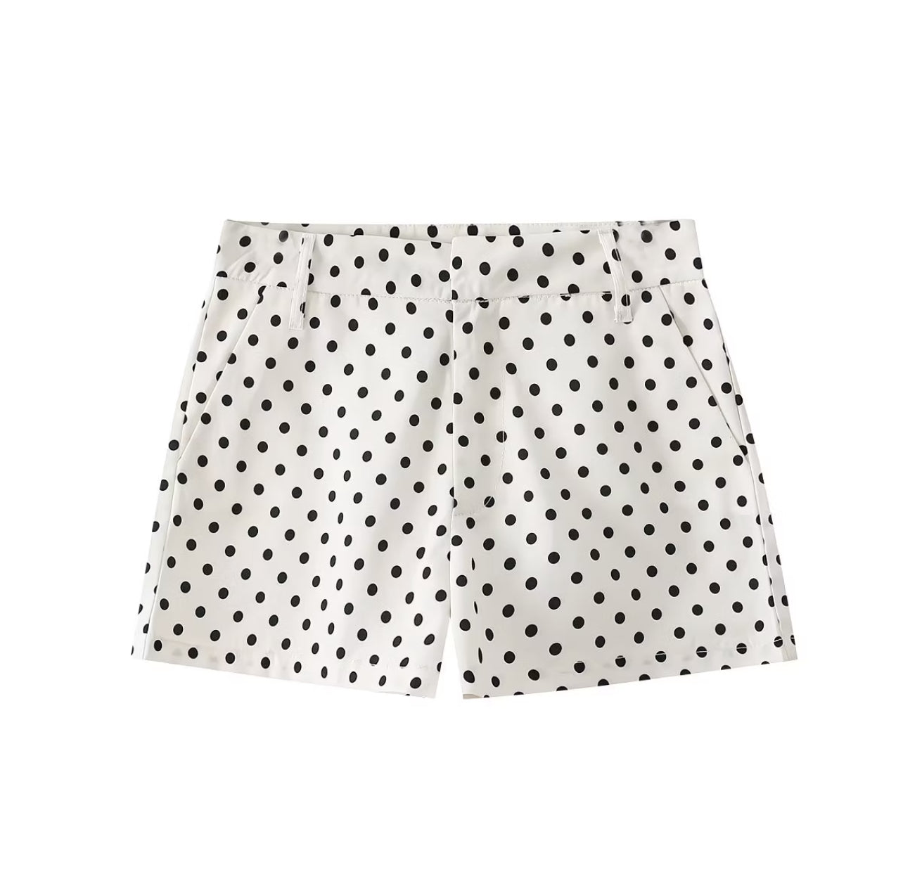 Elegant Polka Dot Full-Zip Jacket & Shorts 2-Piece Set – Stylish Spring, Summer & Autumn Outfit