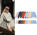 Elegant Polka Dot Full-Zip Jacket & Shorts 2-Piece Set – Stylish Spring, Summer & Autumn Outfit